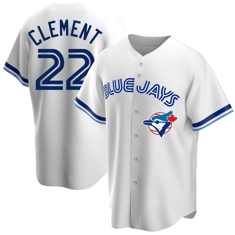 Replica Toronto Blue Jays Ernie Clement Home Cooperstown Collection Jersey - White Replica Toronto Blue Jays Ernie Clement Home Cooperstown Collection Jersey - White