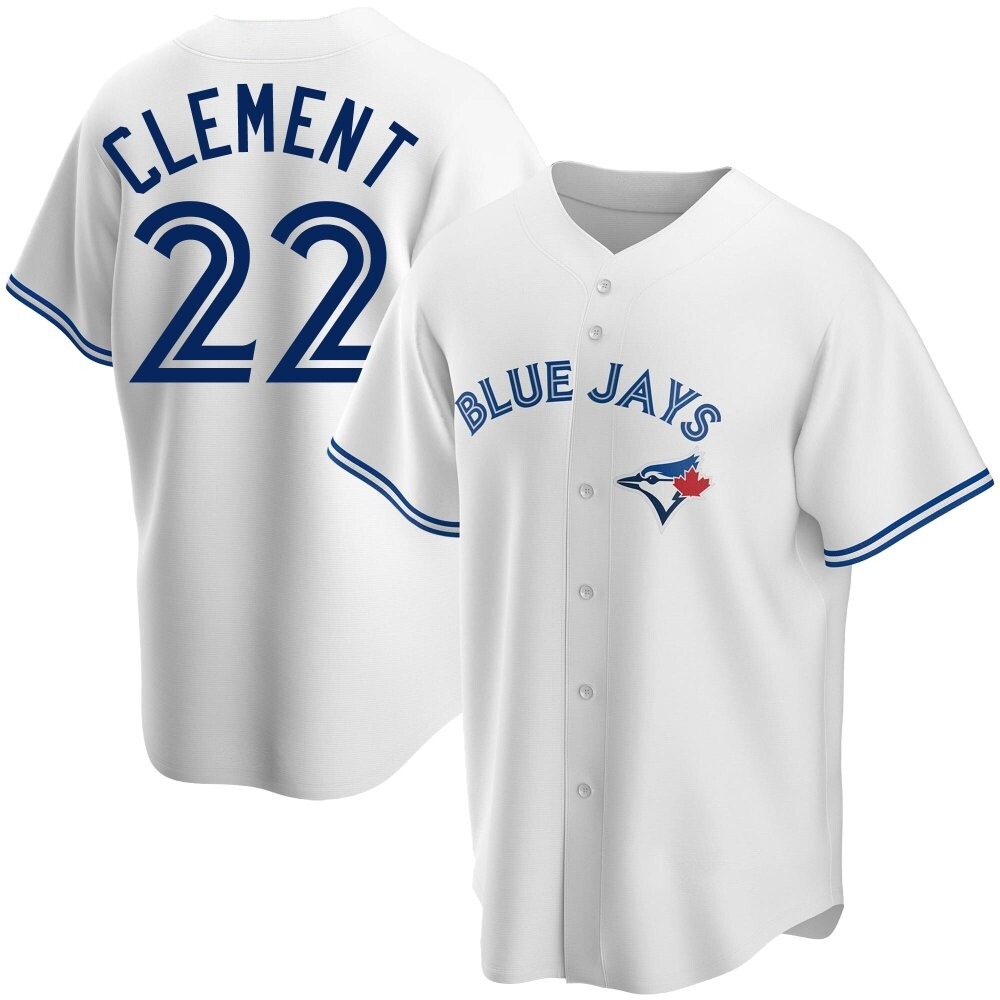 Youth Replica Toronto Blue Jays Ernie Clement Home Jersey - White Youth Replica Toronto Blue Jays Ernie Clement Home Jersey - White
