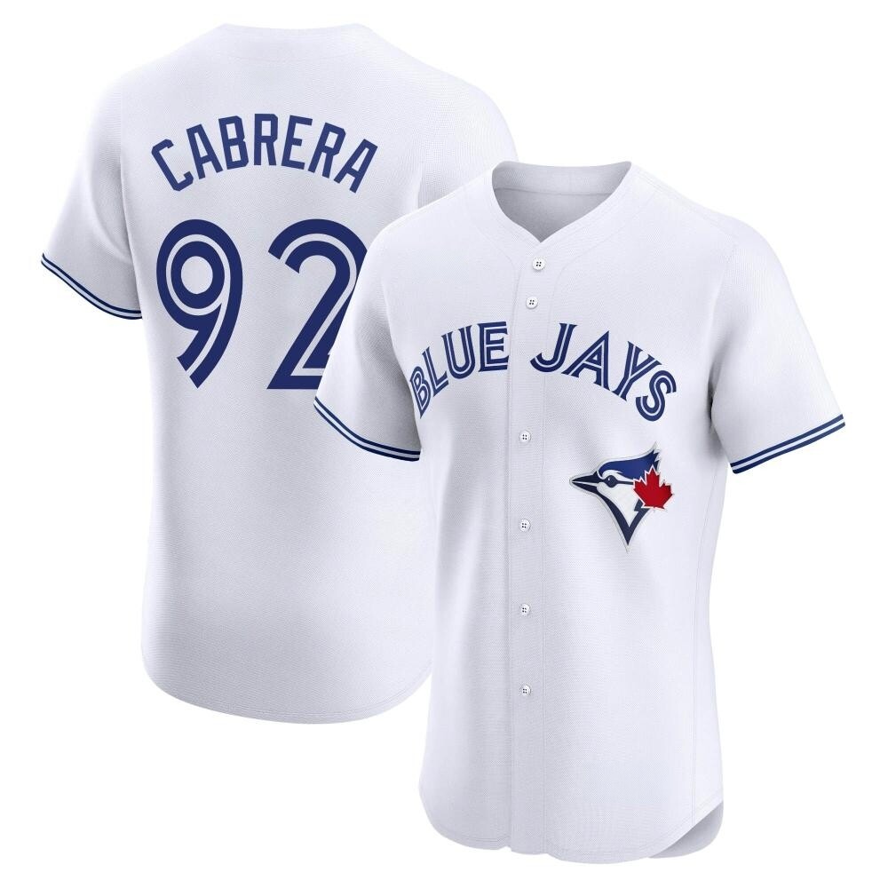 Elite Toronto Blue Jays Genesis Cabrera Home Jersey - White Elite Toronto Blue Jays Genesis Cabrera Home Jersey - White