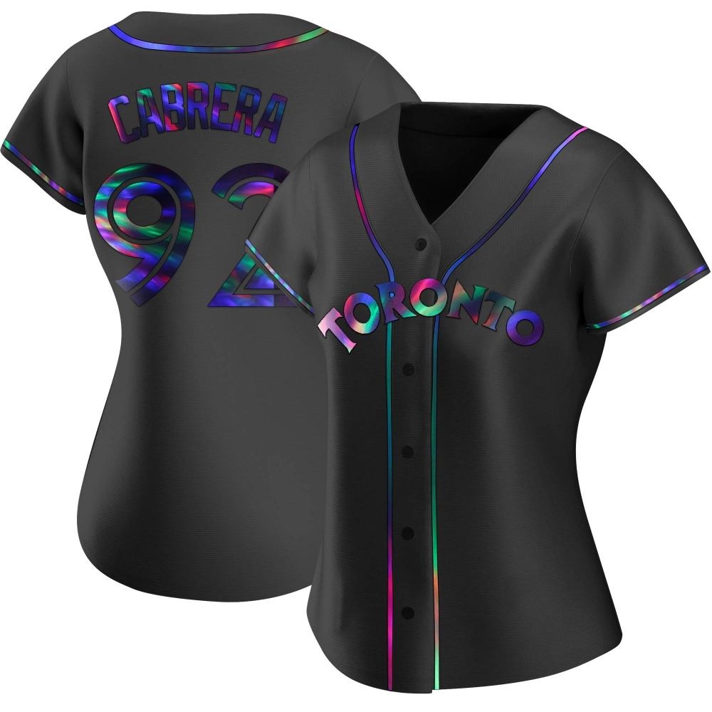 Women's Replica Toronto Blue Jays Genesis Cabrera Alternate Jersey - Black Holographic Women's Replica Toronto Blue Jays Genesis Cabrera Alternate Jersey - Black Holographic