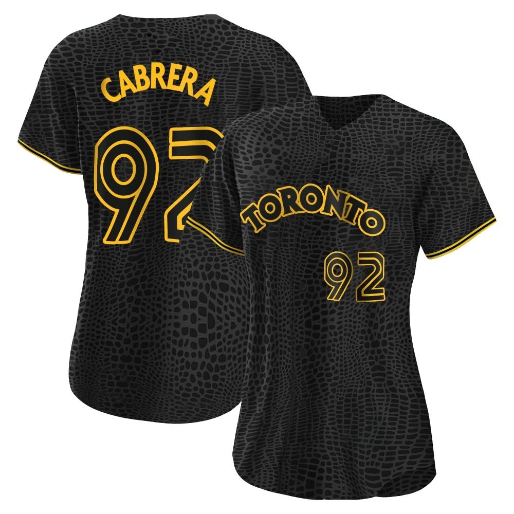 Women's Replica Toronto Blue Jays Genesis Cabrera Snake Skin City Jersey - Black Women's Replica Toronto Blue Jays Genesis Cabrera Snake Skin City Jersey - Black