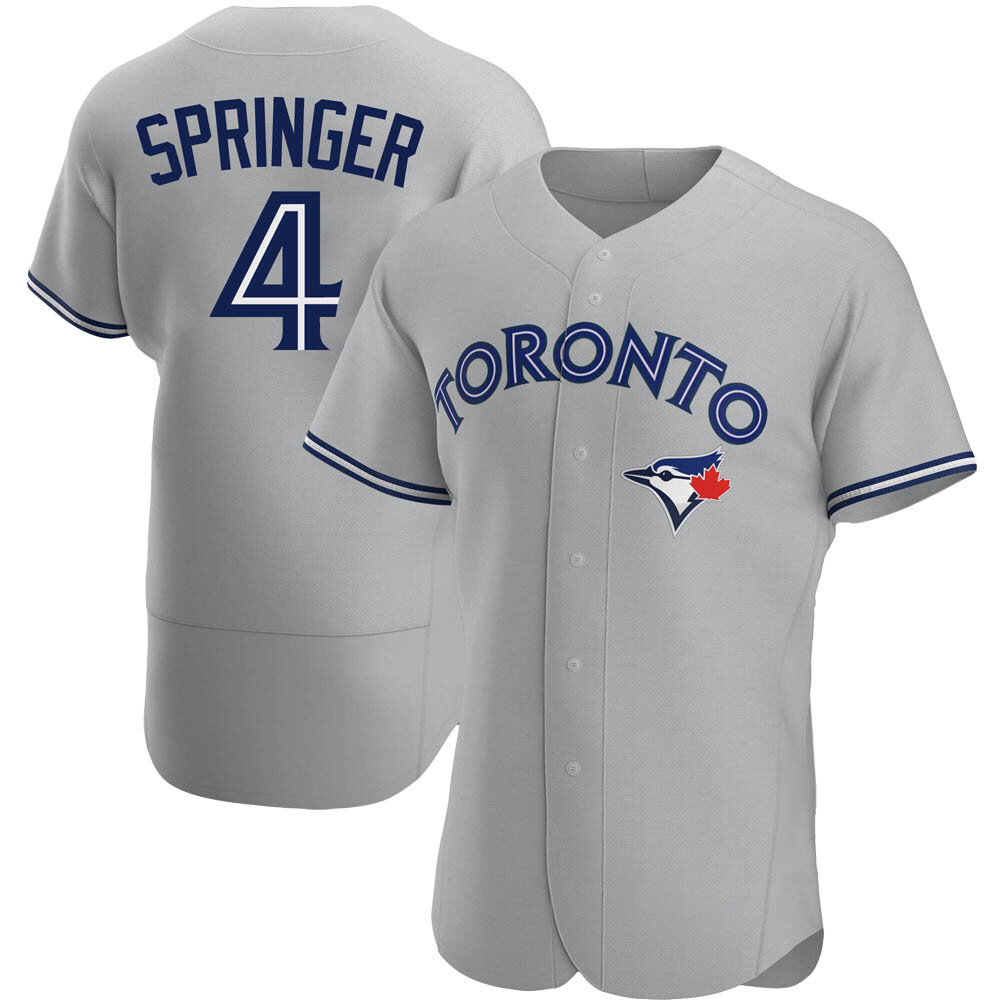 Authentic Toronto Blue Jays George Springer Road Jersey - Gray