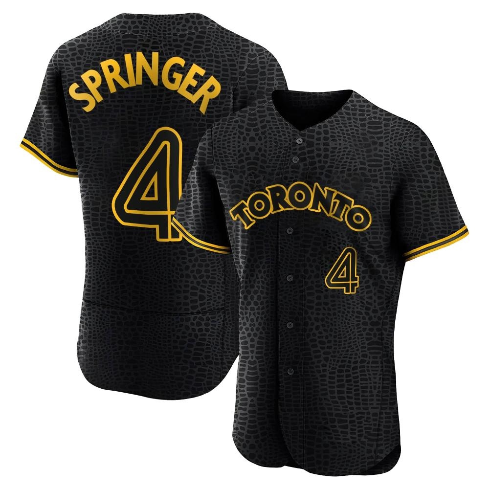 Authentic Toronto Blue Jays George Springer Snake Skin City Jersey - Black Authentic Toronto Blue Jays George Springer Snake Skin City Jersey - Black