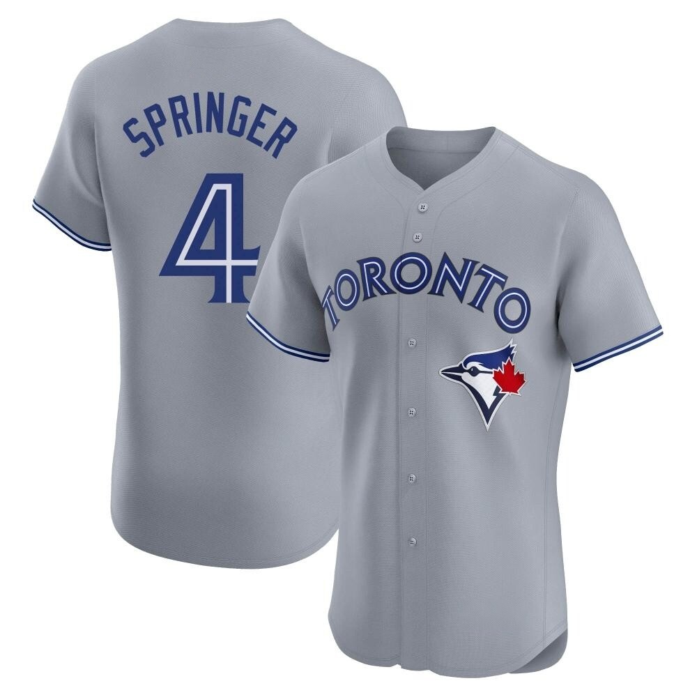 Elite Toronto Blue Jays George Springer Road Jersey - Gray Elite Toronto Blue Jays George Springer Road Jersey - Gray