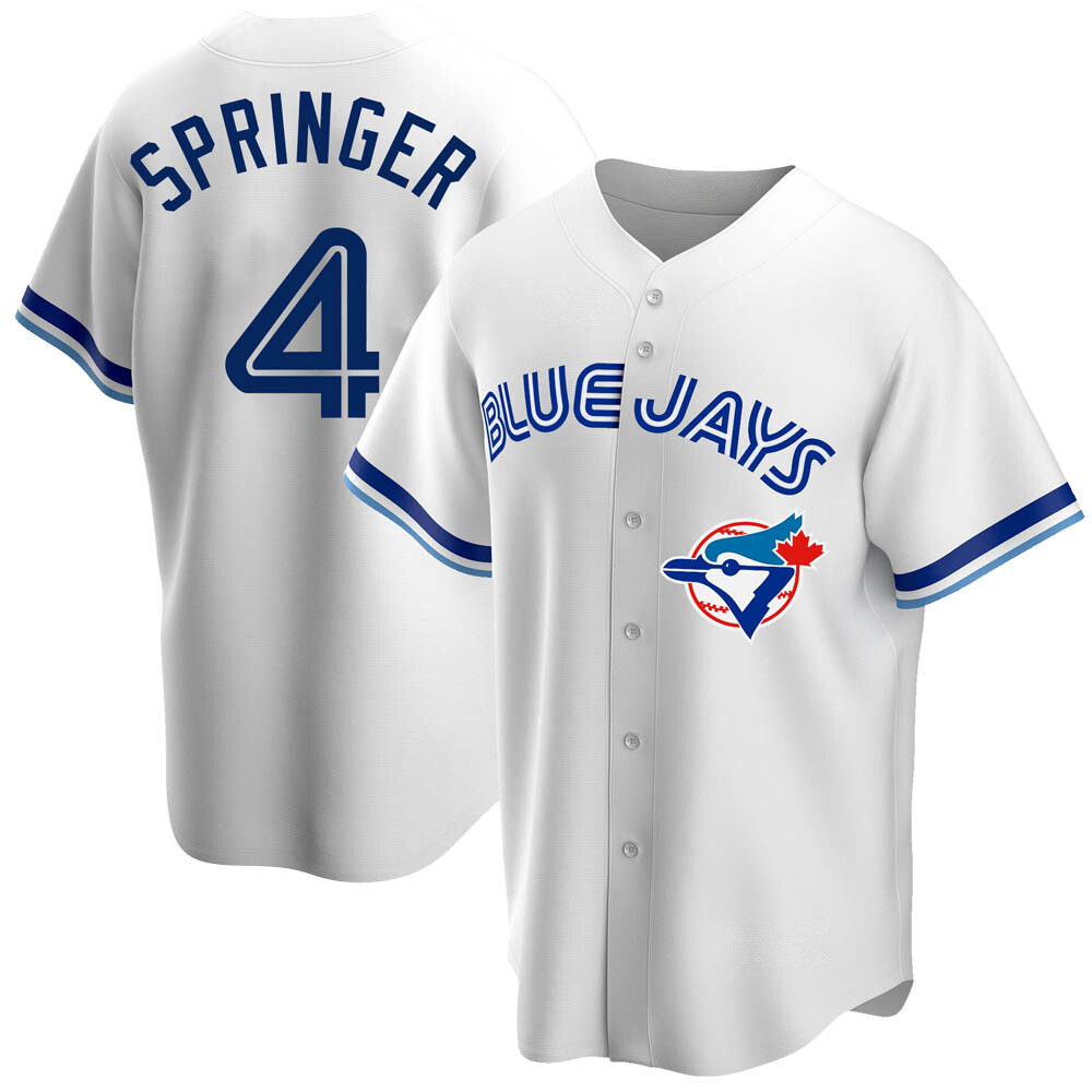 Replica Toronto Blue Jays George Springer Home Cooperstown Collection Jersey - White Replica Toronto Blue Jays George Springer Home Cooperstown Collection Jersey - White