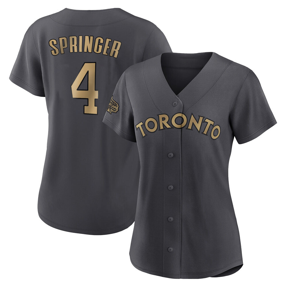 Women's Game Toronto Blue Jays George Springer Replica 2022 All-Star Jersey - Charcoal Women's Game Toronto Blue Jays George Springer Replica 2022 All-Star Jersey - Charcoal
