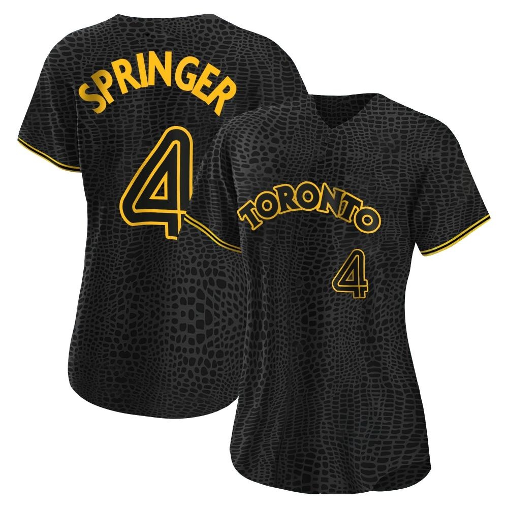 Women's Replica Toronto Blue Jays George Springer Snake Skin City Jersey - Black Women's Replica Toronto Blue Jays George Springer Snake Skin City Jersey - Black
