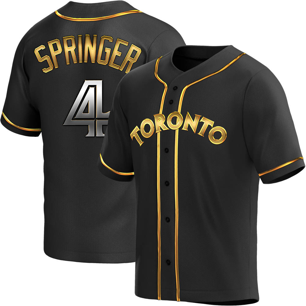 Youth Replica Toronto Blue Jays George Springer Alternate Jersey - Black Golden Youth Replica Toronto Blue Jays George Springer Alternate Jersey - Black Golden