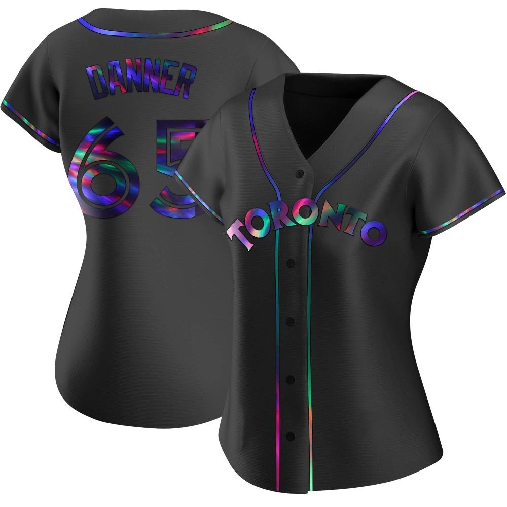 Women's Replica Toronto Blue Jays Hagen Danner Alternate Jersey - Black Holographic Women's Replica Toronto Blue Jays Hagen Danner Alternate Jersey - Black Holographic