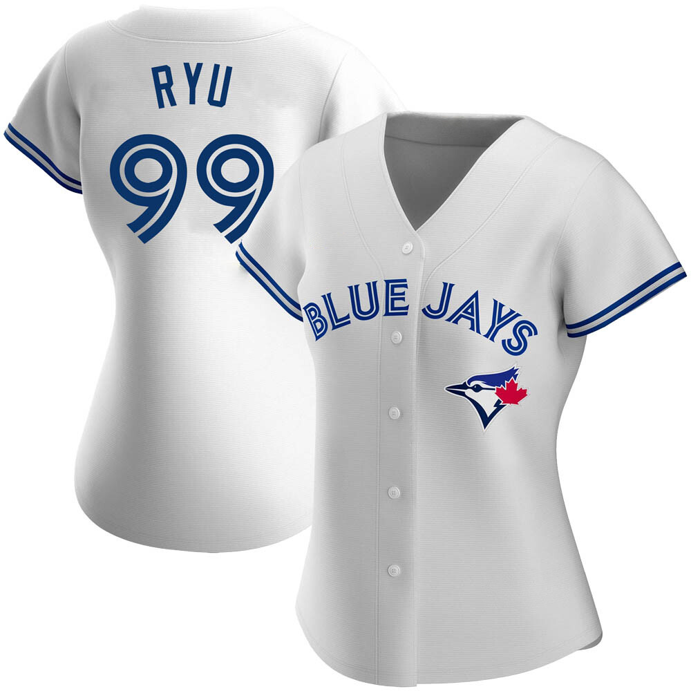 Women's Replica Toronto Blue Jays Hyun Jin Ryu Home Jersey - White Women's Replica Toronto Blue Jays Hyun Jin Ryu Home Jersey - White