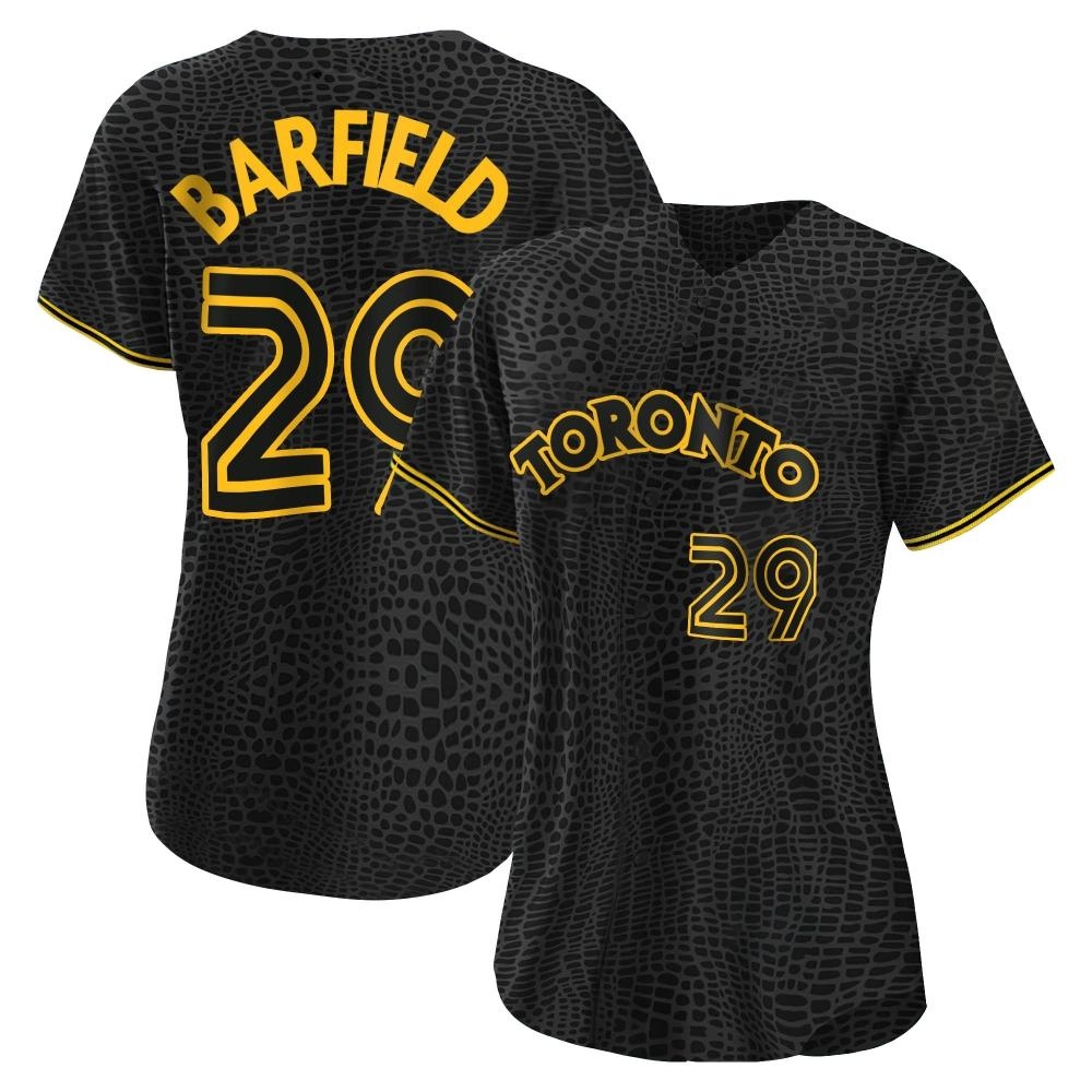Women's Authentic Toronto Blue Jays Jesse Barfield Snake Skin City Jersey - Black Women's Authentic Toronto Blue Jays Jesse Barfield Snake Skin City Jersey - Black