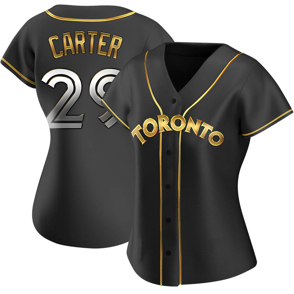 Women's Replica Toronto Blue Jays Joe Carter Alternate Jersey - Black Golden Women's Replica Toronto Blue Jays Joe Carter Alternate Jersey - Black Golden
