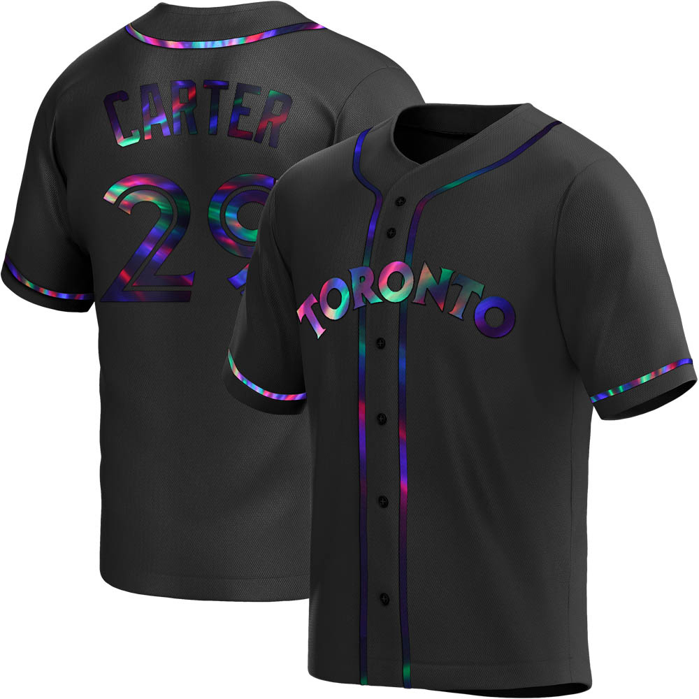 Youth Replica Toronto Blue Jays Joe Carter Alternate Jersey - Black Holographic Youth Replica Toronto Blue Jays Joe Carter Alternate Jersey - Black Holographic