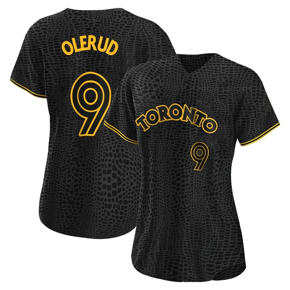 Women's Authentic Toronto Blue Jays John Olerud Snake Skin City Jersey - Black Women's Authentic Toronto Blue Jays John Olerud Snake Skin City Jersey - Black