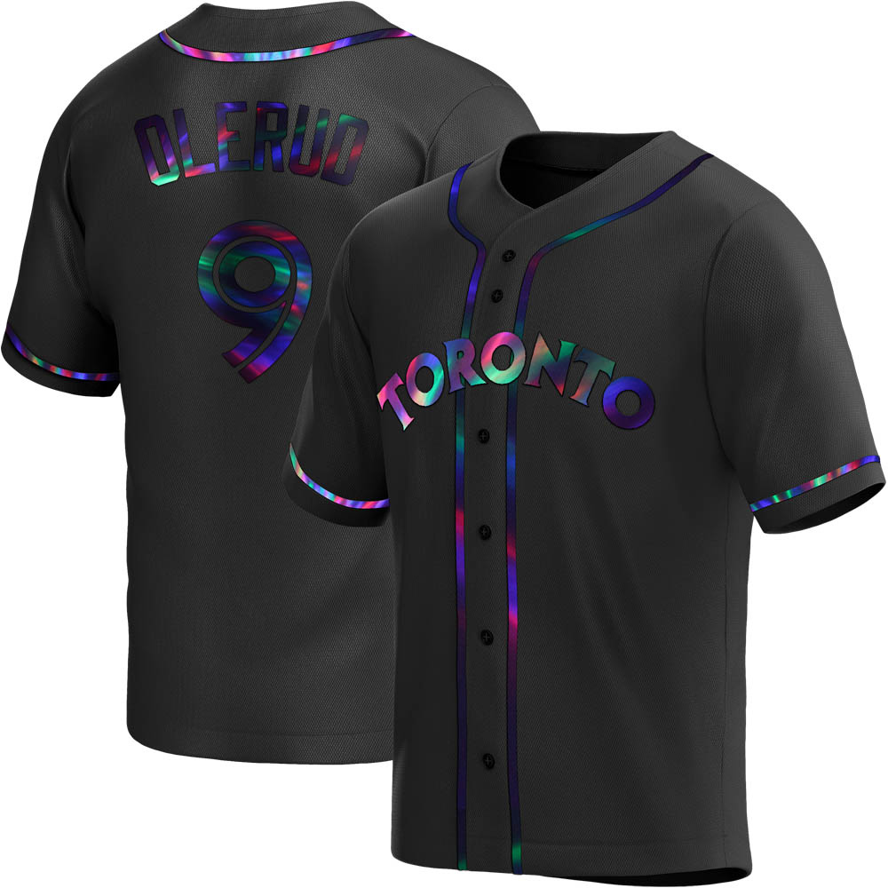 Youth Replica Toronto Blue Jays John Olerud Alternate Jersey - Black Holographic Youth Replica Toronto Blue Jays John Olerud Alternate Jersey - Black Holographic