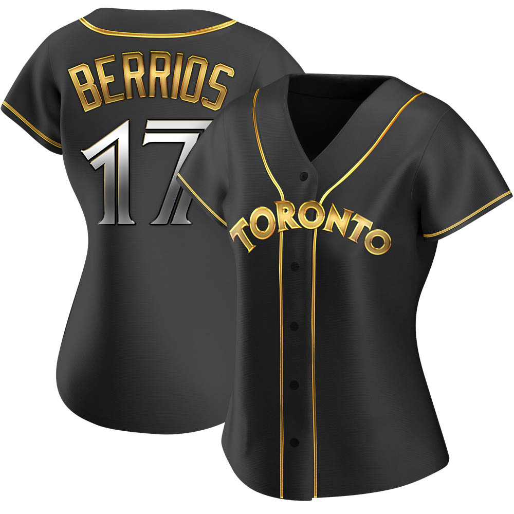 Women's Replica Toronto Blue Jays Jose Berrios Alternate Jersey - Black Golden Women's Replica Toronto Blue Jays Jose Berrios Alternate Jersey - Black Golden