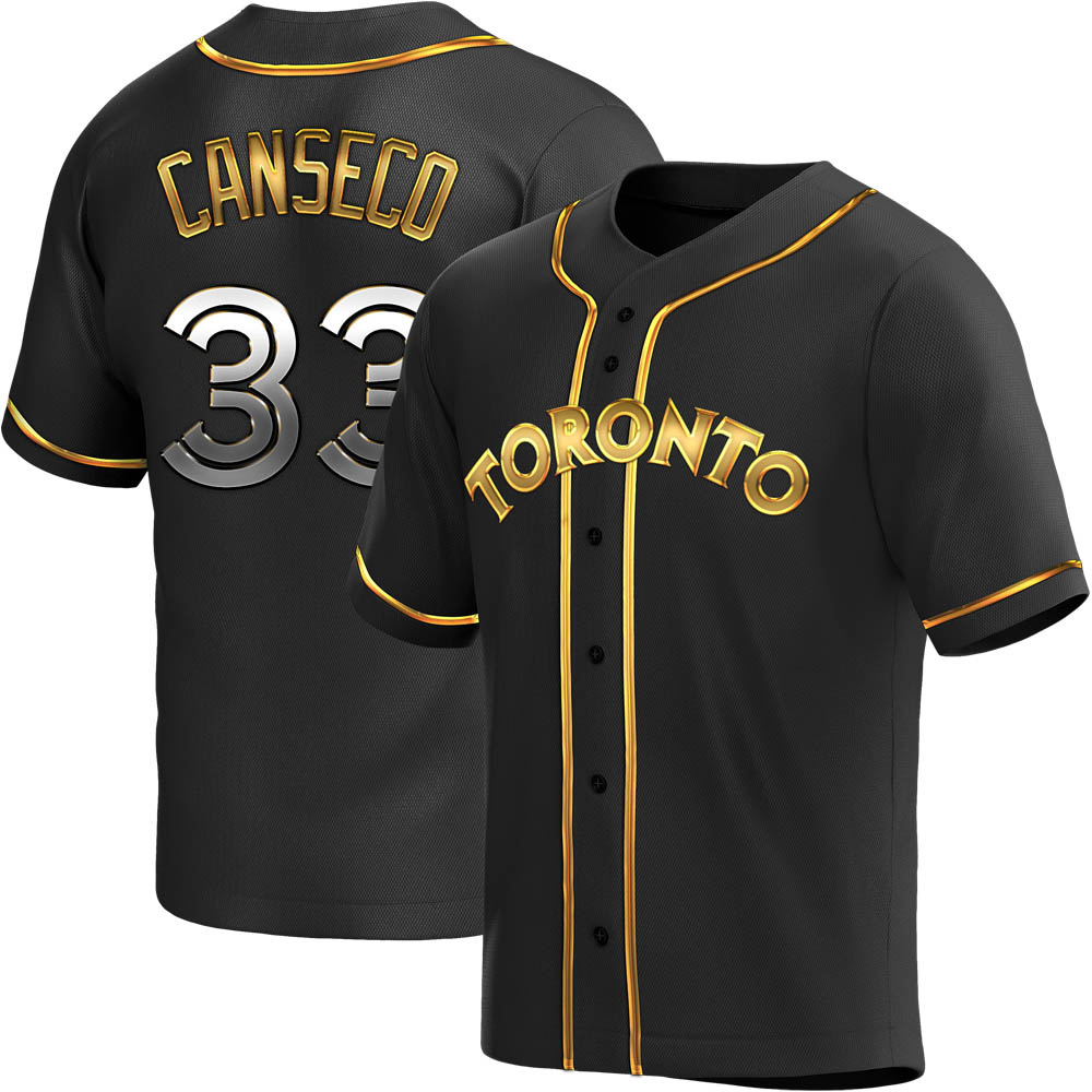 Replica Toronto Blue Jays Jose Canseco Alternate Jersey - Black Golden Replica Toronto Blue Jays Jose Canseco Alternate Jersey - Black Golden