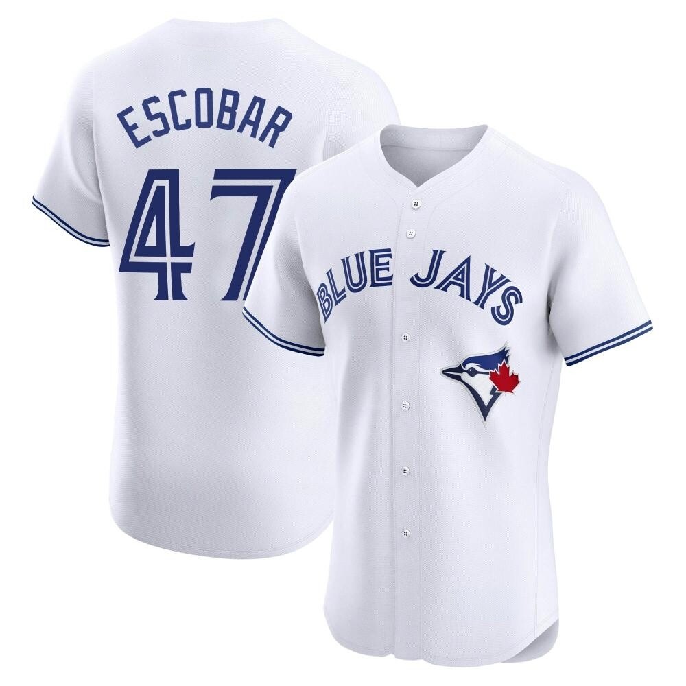 Elite Toronto Blue Jays Kelvim Escobar Home Jersey - White Elite Toronto Blue Jays Kelvim Escobar Home Jersey - White