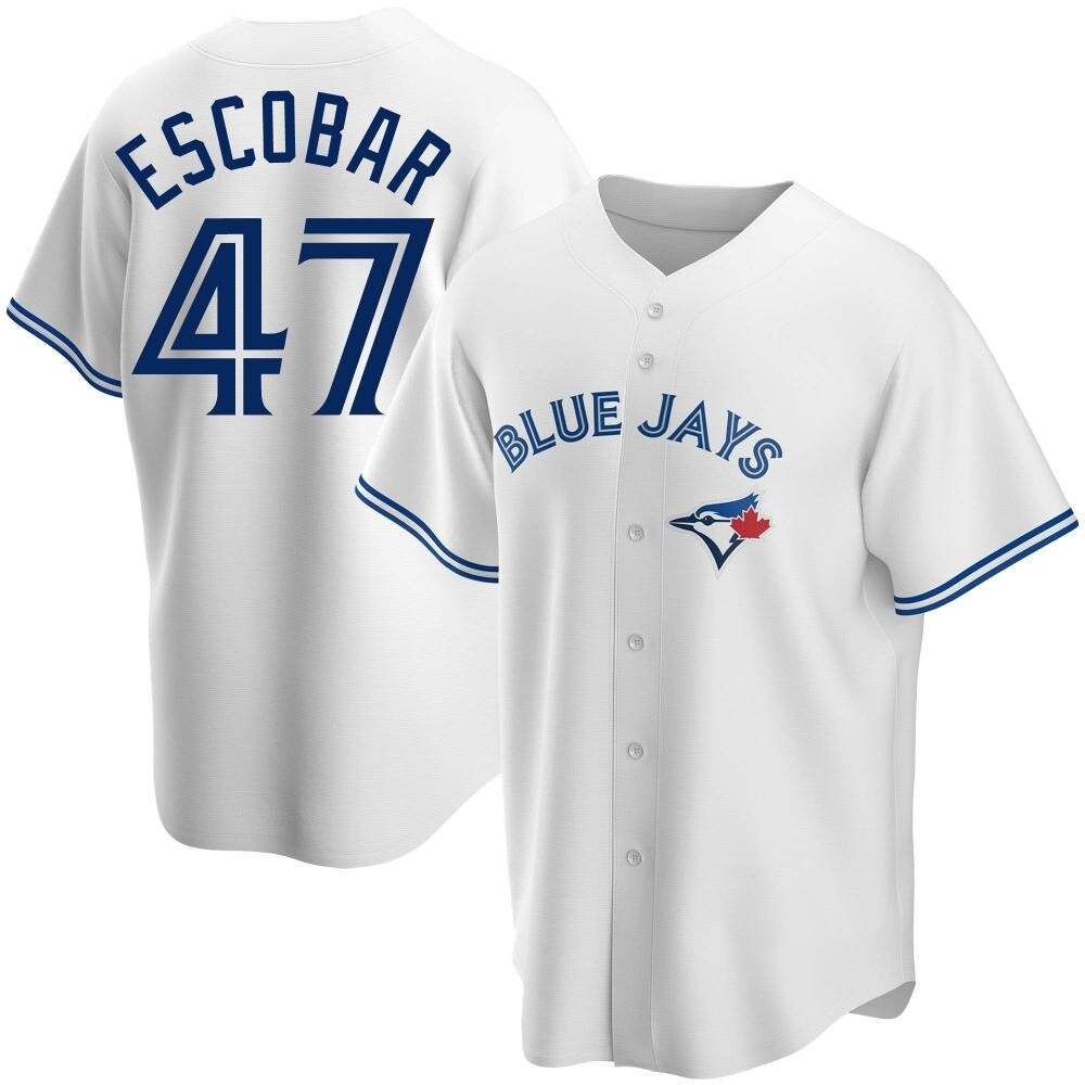 Replica Toronto Blue Jays Kelvim Escobar Home Jersey - White Replica Toronto Blue Jays Kelvim Escobar Home Jersey - White