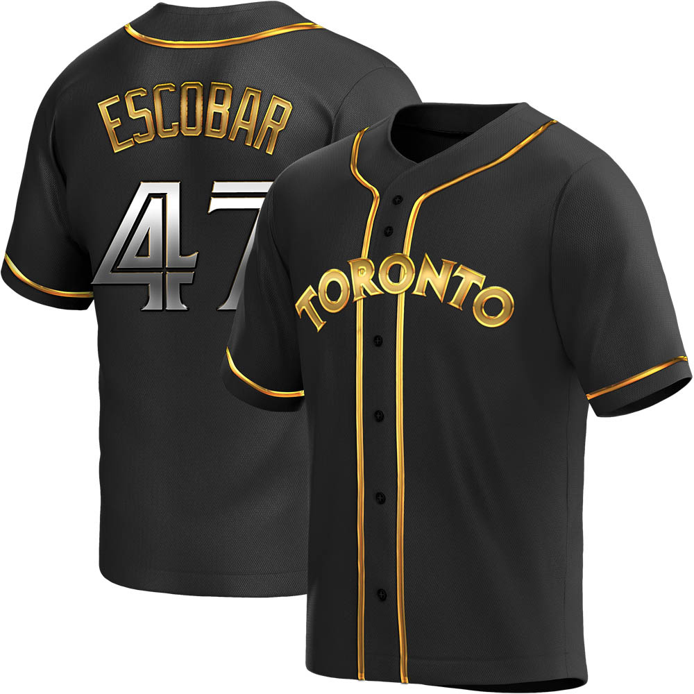 Youth Replica Toronto Blue Jays Kelvim Escobar Alternate Jersey - Black Golden Youth Replica Toronto Blue Jays Kelvim Escobar Alternate Jersey - Black Golden