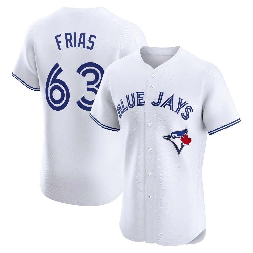 Elite Toronto Blue Jays Luis Frias Home Jersey - White Elite Toronto Blue Jays Luis Frias Home Jersey - White