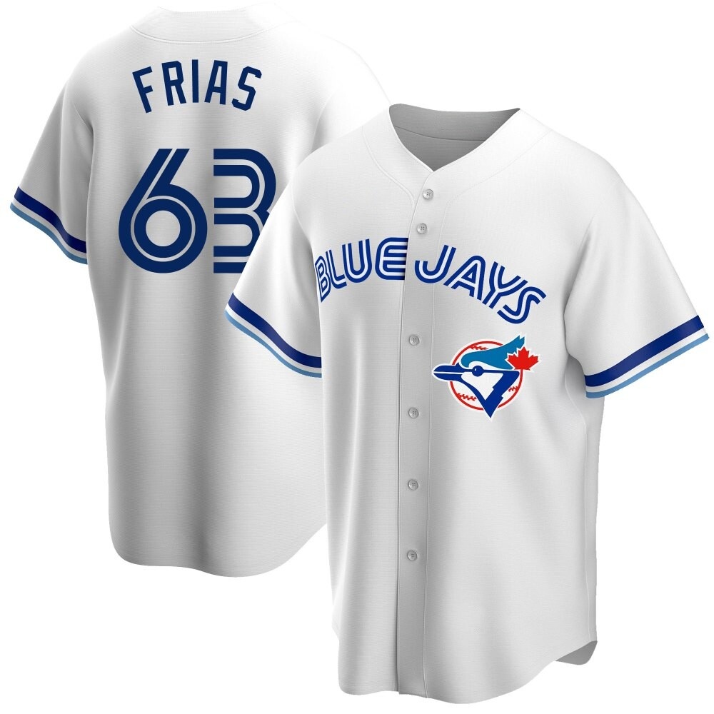 Replica Toronto Blue Jays Luis Frias Home Cooperstown Collection Jersey - White Replica Toronto Blue Jays Luis Frias Home Cooperstown Collection Jersey - White