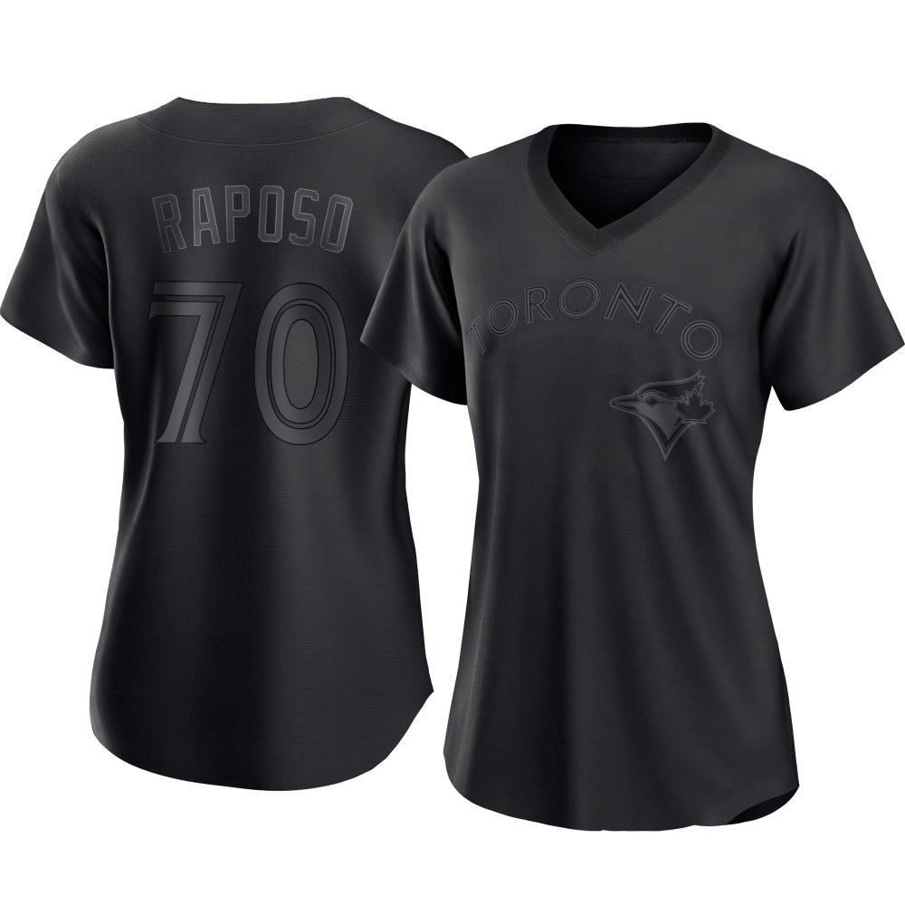 Women's Authentic Toronto Blue Jays Nicholas Raposo Pitch Fashion Jersey - Black Women's Authentic Toronto Blue Jays Nicholas Raposo Pitch Fashion Jersey - Black