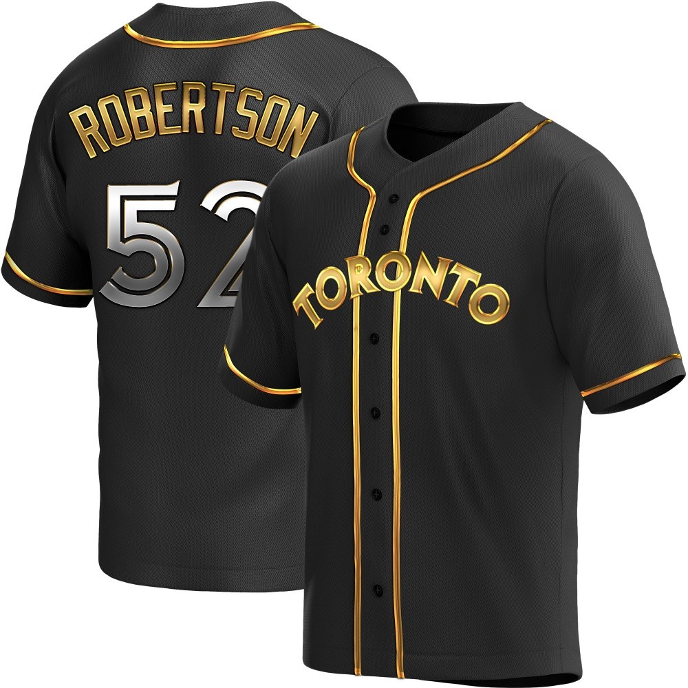 Replica Toronto Blue Jays Nick Robertson Alternate Jersey - Black Golden Replica Toronto Blue Jays Nick Robertson Alternate Jersey - Black Golden