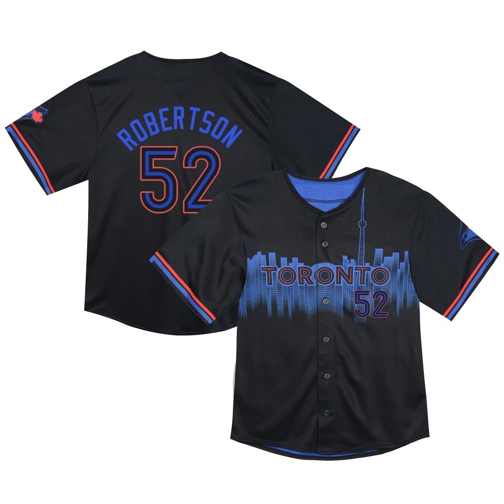 Toddler Limited Toronto Blue Jays Nick Robertson 2024 City Connect Jersey - Black Toddler Limited Toronto Blue Jays Nick Robertson 2024 City Connect Jersey - Black