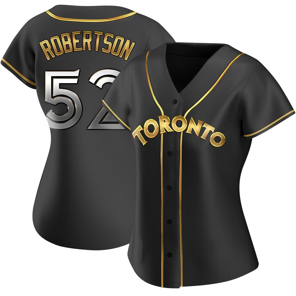 Women's Replica Toronto Blue Jays Nick Robertson Alternate Jersey - Black Golden Women's Replica Toronto Blue Jays Nick Robertson Alternate Jersey - Black Golden