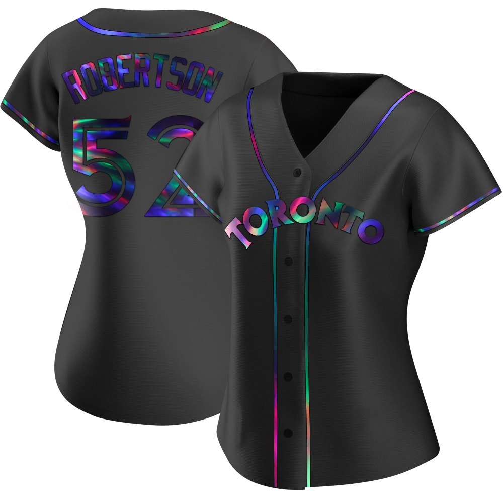 Women's Replica Toronto Blue Jays Nick Robertson Alternate Jersey - Black Holographic Women's Replica Toronto Blue Jays Nick Robertson Alternate Jersey - Black Holographic