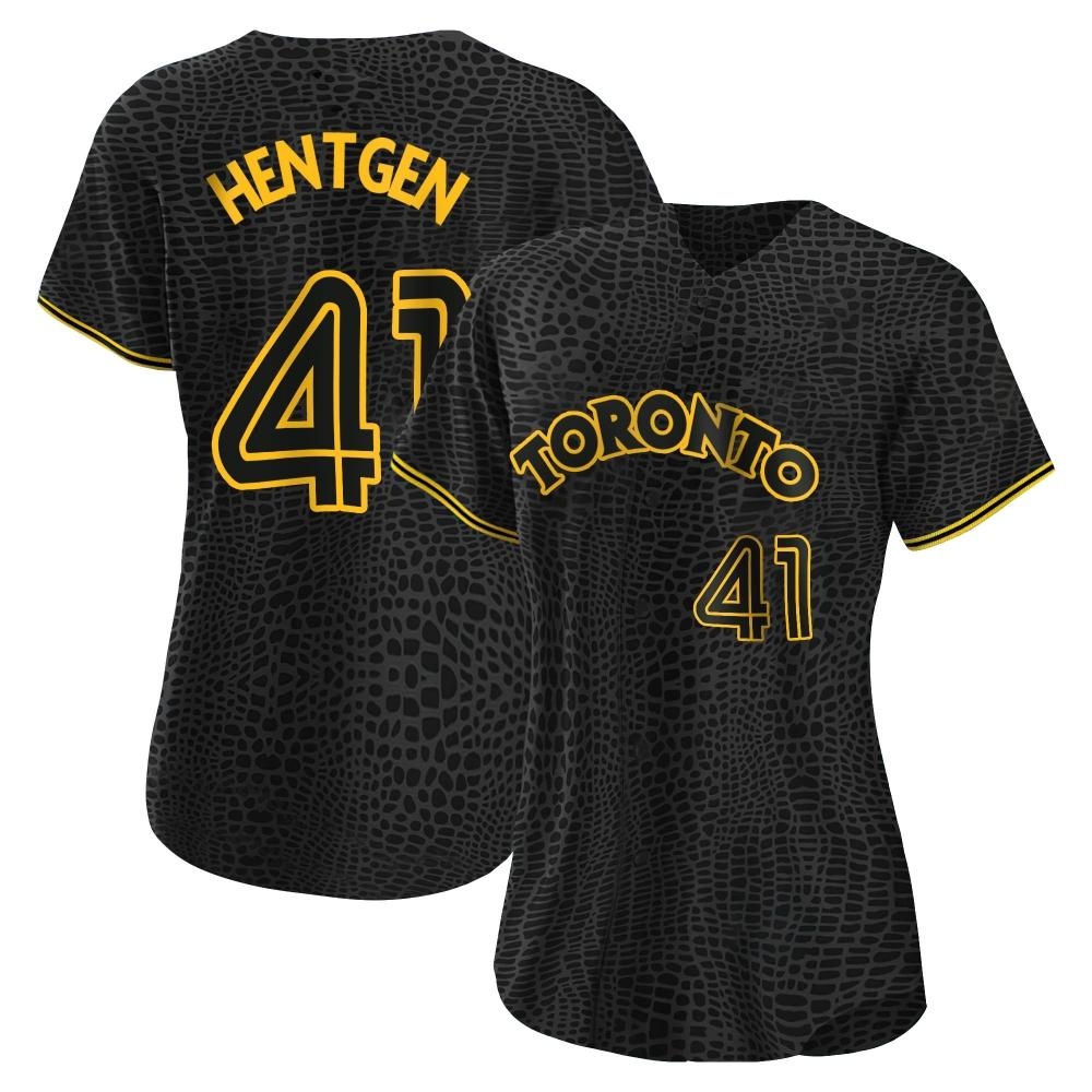 Women's Authentic Toronto Blue Jays Pat Hentgen Snake Skin City Jersey - Black Women's Authentic Toronto Blue Jays Pat Hentgen Snake Skin City Jersey - Black