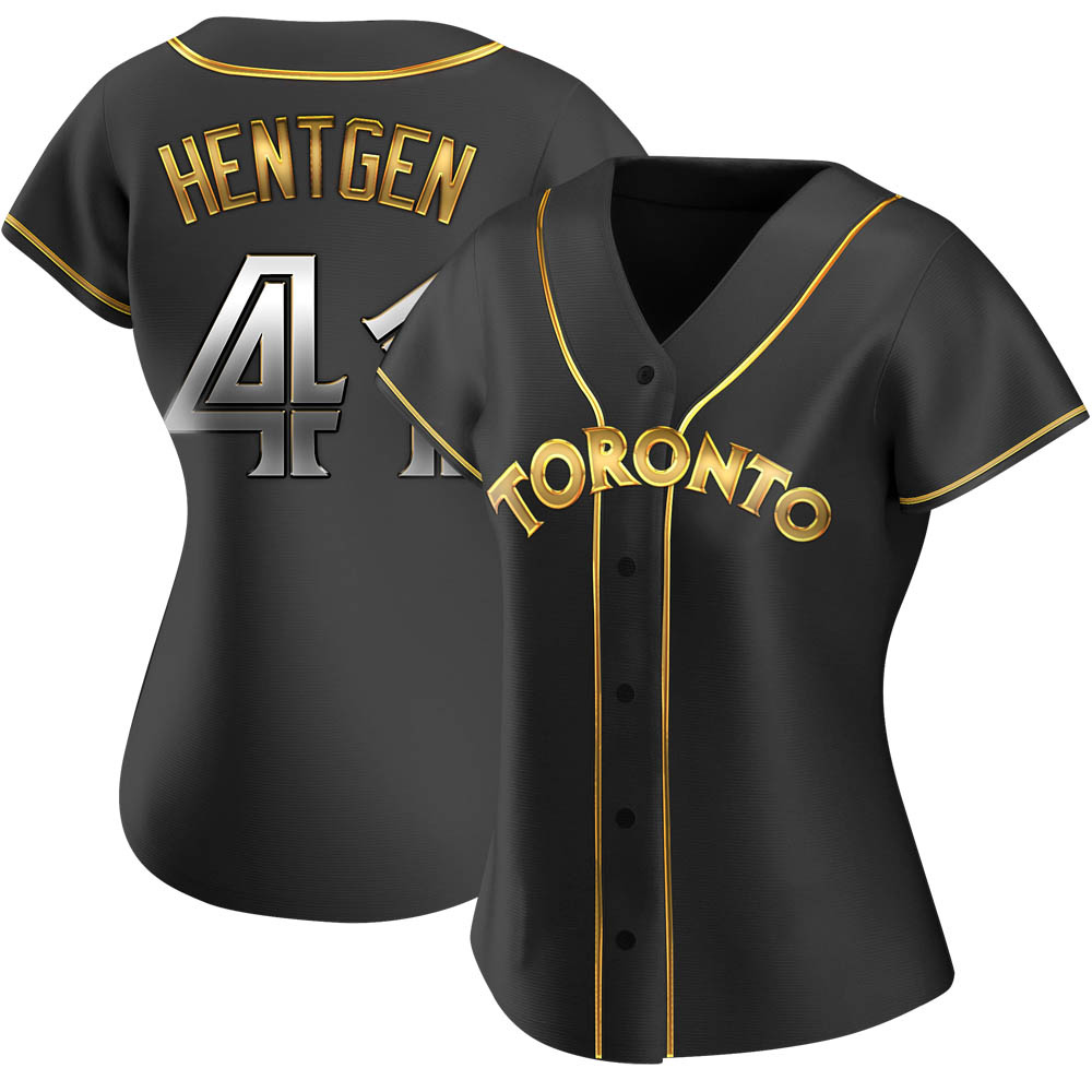 Women's Replica Toronto Blue Jays Pat Hentgen Alternate Jersey - Black Golden Women's Replica Toronto Blue Jays Pat Hentgen Alternate Jersey - Black Golden