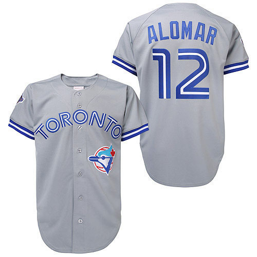 Authentic Toronto Blue Jays Roberto Alomar Mitchell and Ness Throwback Jersey - Grey Authentic Toronto Blue Jays Roberto Alomar Mitchell and Ness Throwback Jersey - Grey