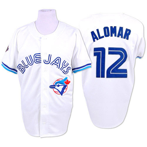 Replica Toronto Blue Jays Roberto Alomar Mitchell and Ness 1993 Throwback Jersey - White Replica Toronto Blue Jays Roberto Alomar Mitchell and Ness 1993 Throwback Jersey - White