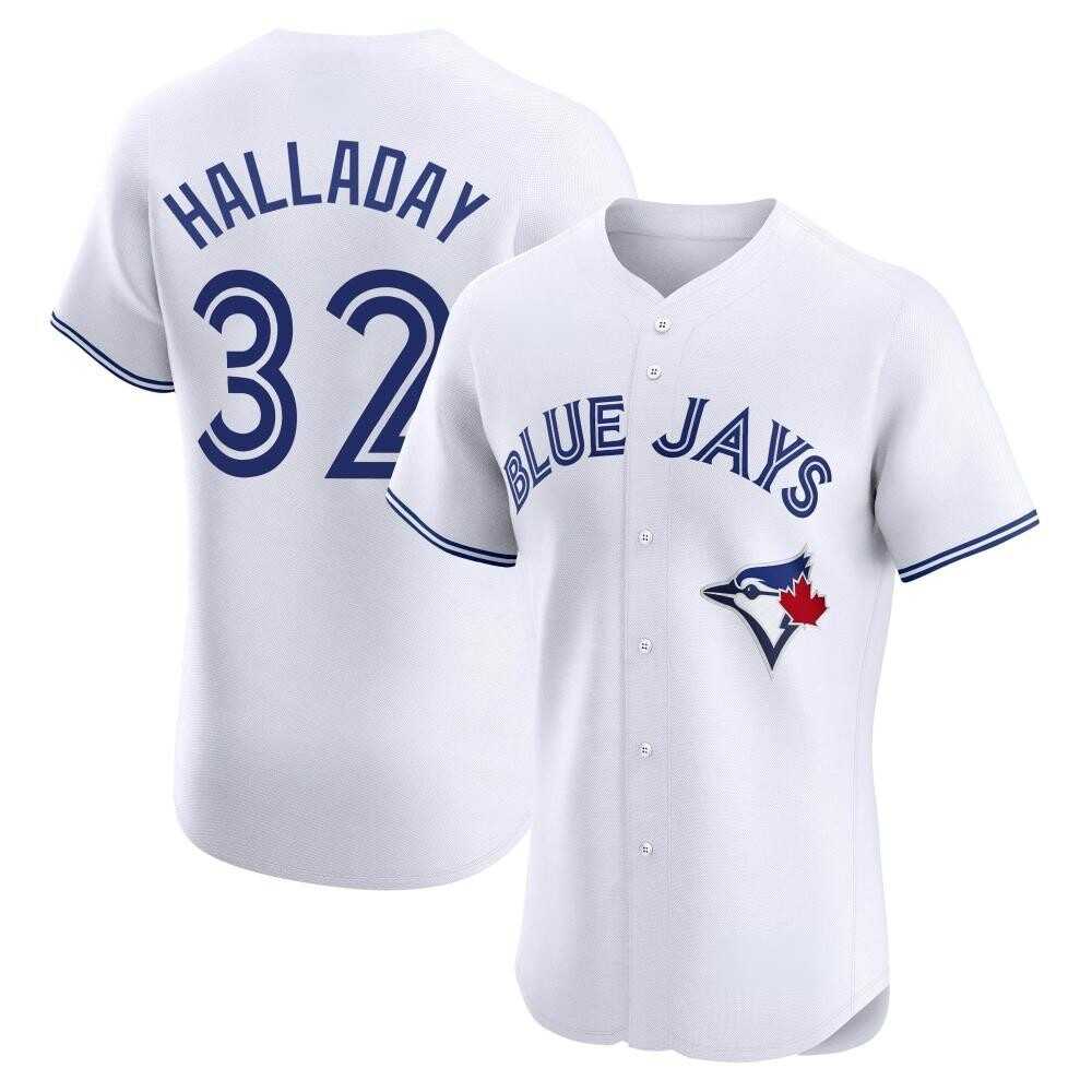 Elite Toronto Blue Jays Roy Halladay Home Jersey - White