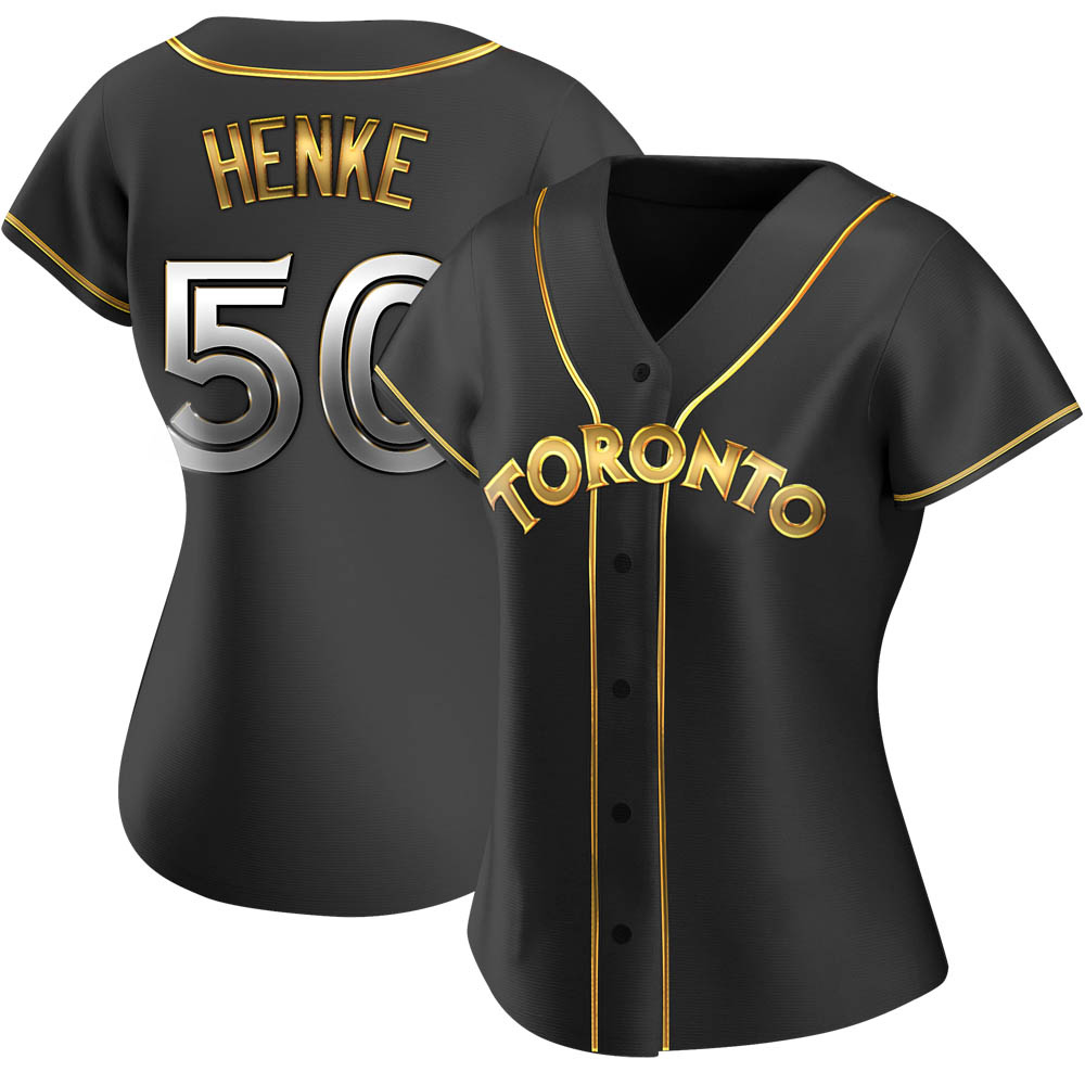 Women's Replica Toronto Blue Jays Tom Henke Alternate Jersey - Black Golden Women's Replica Toronto Blue Jays Tom Henke Alternate Jersey - Black Golden
